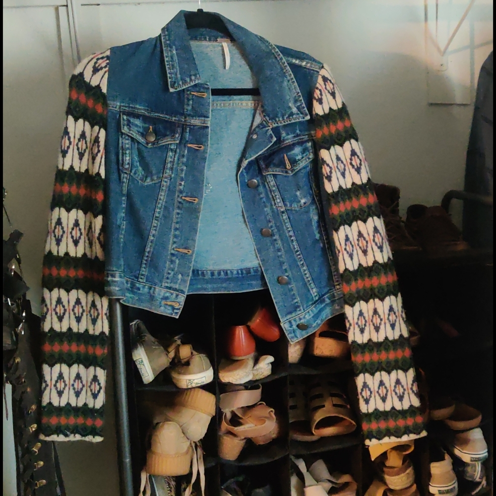 Free People denim Boho jacket